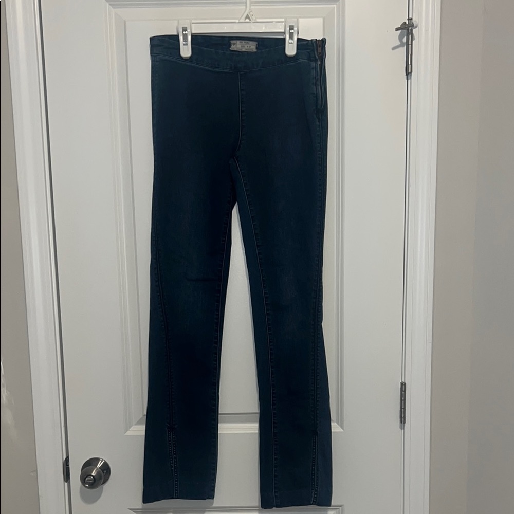 Free People Blue Wide Leg Jeans Classic Style